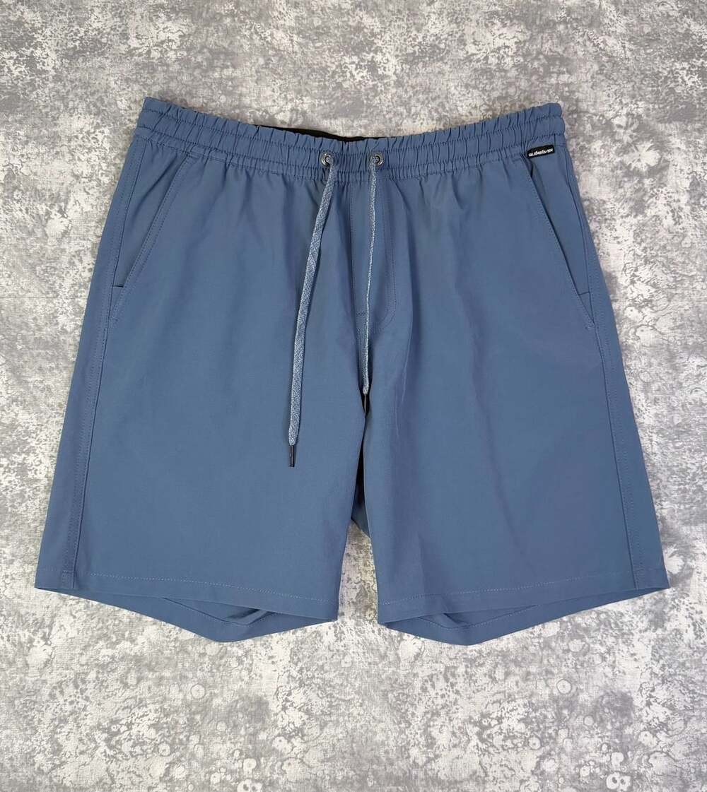 Quiksilver Amphibian Shorts Size Medium Blue Elastic Waist Hybrid